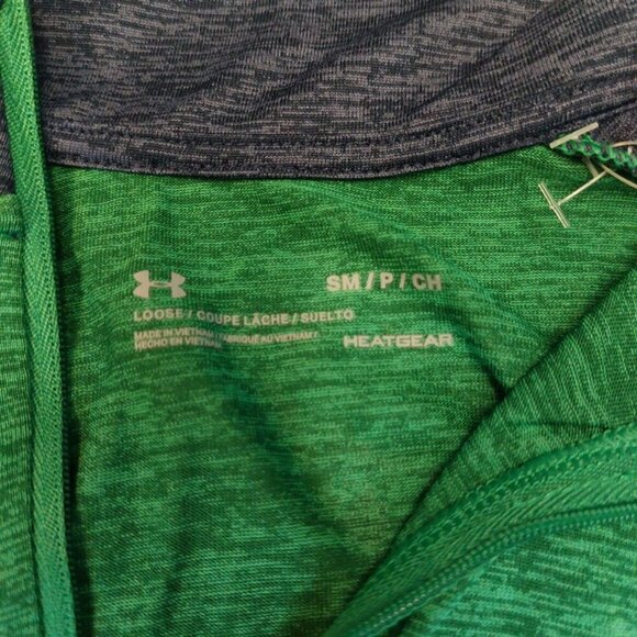 Under Armour Mens S Notre Dame Fighting Irish 1/4 Zip LS Pullover Shirt UA Green - Picture 3 of 6